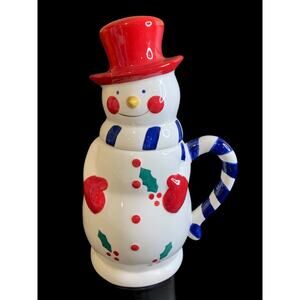 Temp-tations Presentable Ovenware Snowman Mug Lidded Hot Chocolate